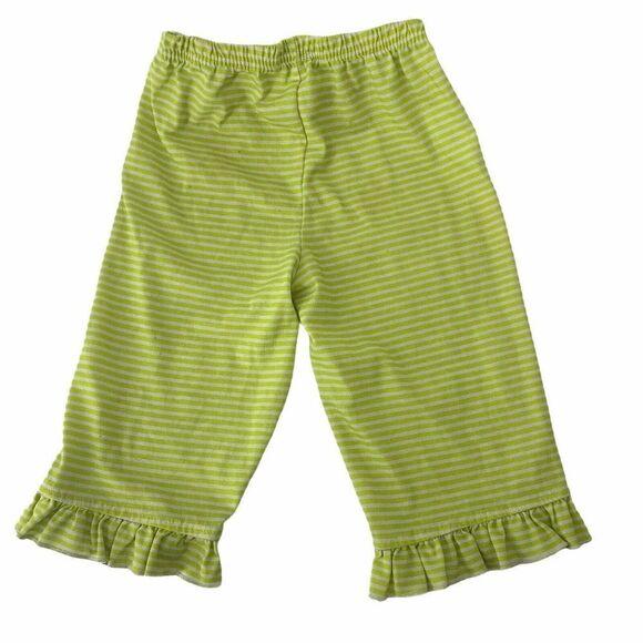 Carters Green Striped Ruffle Bottom Pant 18 Months - Picture 2 of 4